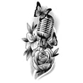 thumbnail image 2 of Fiudx Tatuajes de Bocetos, Pegatinas Abstractas, Flores Rosas, 2 of 2