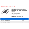 thumbnail image 2 of Automatic Transmission Filter Kit - Compatible with 2008 - 2012 Toyota Sequoia 2009 2010 2011, 2 of 2