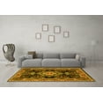 thumbnail image 3 of Ahgly Company Machine Washable Indoor Rectangle Medallion Yellow Traditional Area Rugs, 7' x 10', 3 of 4