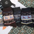 thumbnail image 4 of 5 Pairs Christmas Socks Elk Pattern Warm Socks Crew Socks Casual Socks for Men, 4 of 10