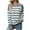 Gray, variant on Herrnalise Women's Knitted Crop Tops Round Neck Knitted Contrast Striped Pullover Fashion Casual Long Sleeve Sweater Top Pullover Jumper Sweaters