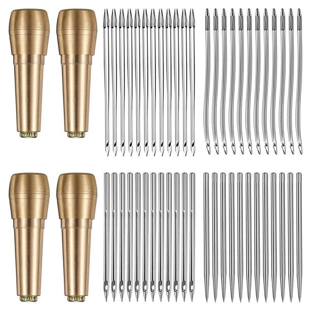 Juego de Conos para Coser , 52 Piezas, Aguja Recta para Coser y Aguja Curva para Crochet, Reparación de Lona de Zapatos