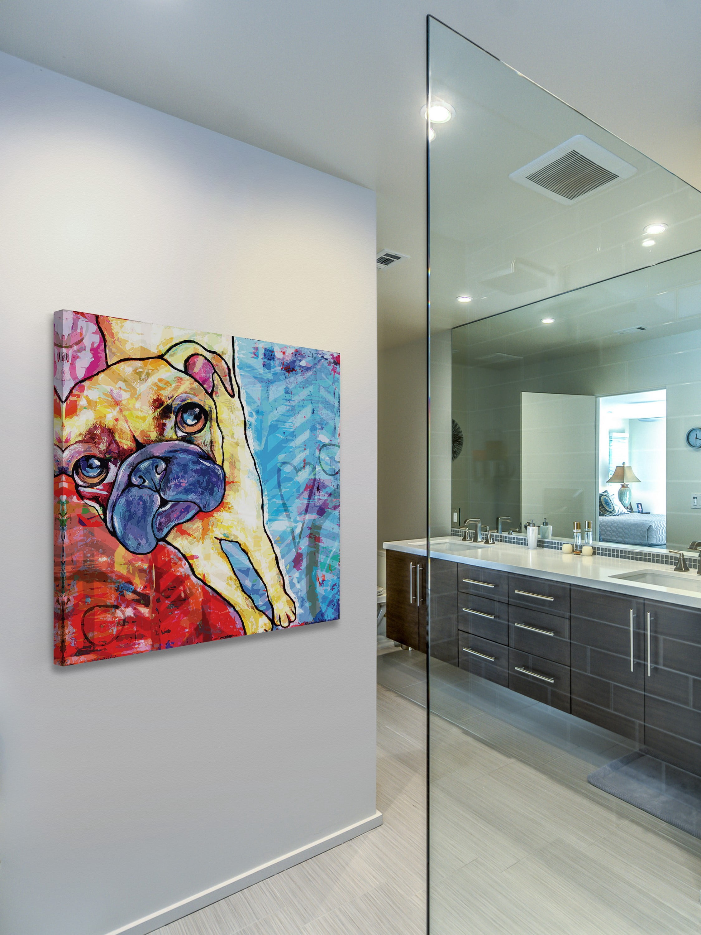 "Pug Pop Art" Painting Print on Wrapped Canvas