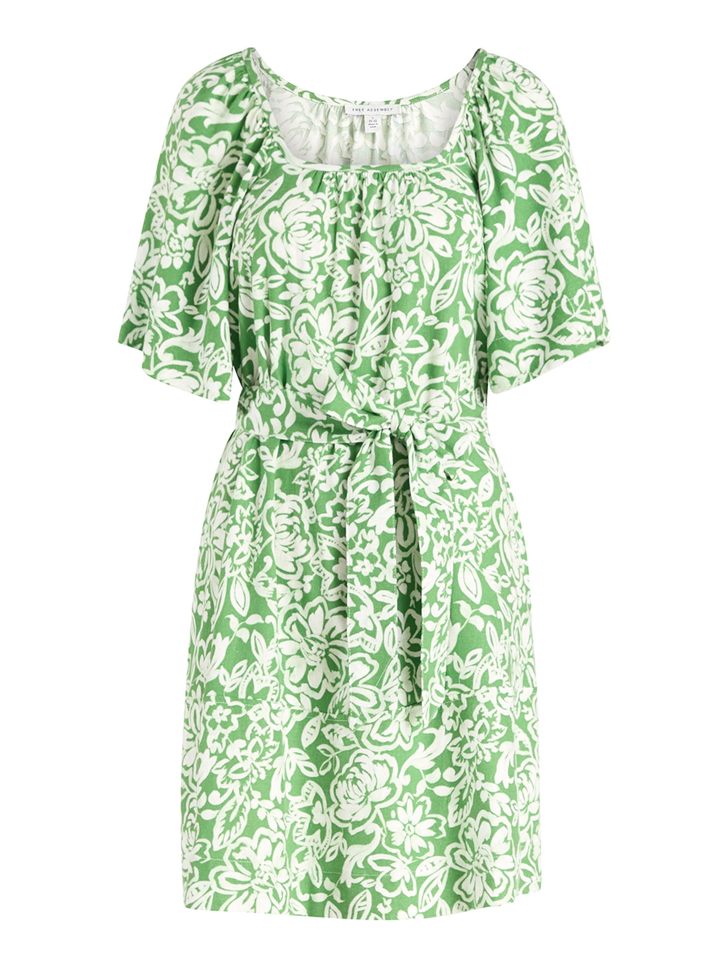 Free Assembly Women's Square Neck Mini Dress, Sizes XS-XXL