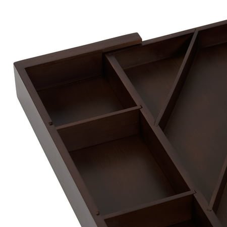 Honey-Can-Do - Expandable Diagonal Bamboo Drawer Organizer with Adjustable Dividers - Walnut