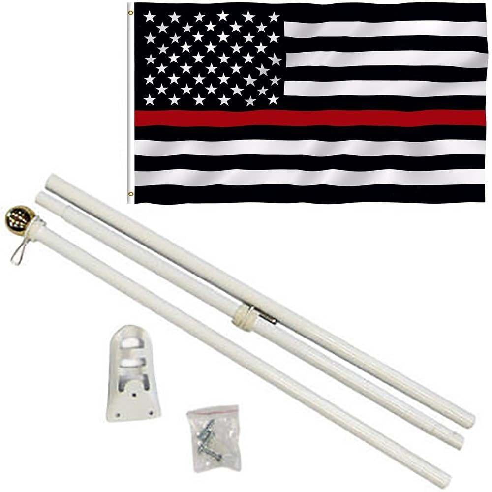 3x5 USA American & State of New Mexico Flag Galvanized Pole Kit Top 3'x5' 