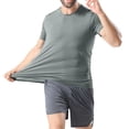 thumbnail image 4 of Yaoyar Men's Short Sleeve Workout Shirts Dry Fit Lightweight Athletic T-Shirts Running Gym Summer Sun Shirt, 4 of 8
