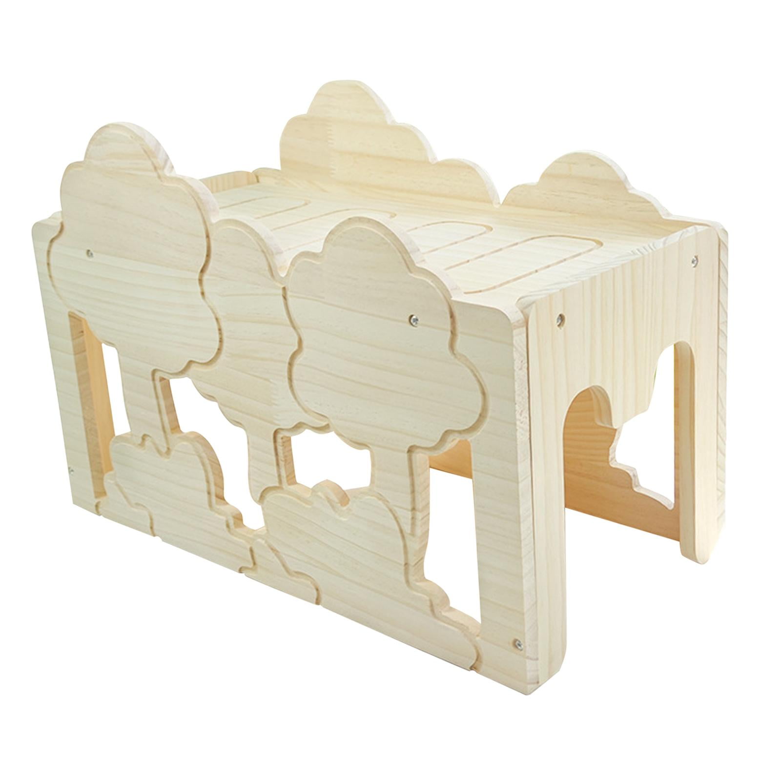TOOYFUL Habitat Decor Sleeping Nest Solid Wood Hamster Hideout Small Pets Activity Toy for Gerbil Hedgehog Hiding I