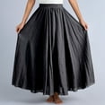 thumbnail image 5 of BUWTTER Women's Skirts Flowy Maxi Daily Wear A Line Ruffle Comfortable Elastic Waist Loose Long Grey Skirt 95CM, 5 of 7