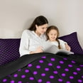 thumbnail image 5 of Feelyou Black Purple Abstract Full Size Comforter Sets, Simple Polkadot Bedding Sets, 3pcs, 5 of 8