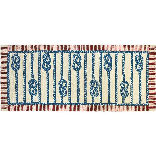 Homefires PPS-SCH001J 60 x 26 x 0.5 in. Hand Hooked Sailors Knot Indoor & Outdoor Area Rug, Multi Color