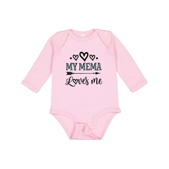 Inktastic My Mema Loves Me Girls Girls Long Sleeve Baby Bodysuit