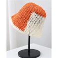 thumbnail image 4 of CoCopeaunt Straw Bucket Hat for Women Girls Hollow Sun Hat Breathable Beach Cap Sun Protection Hat Fashion Color Splicing Skullcap, 4 of 4