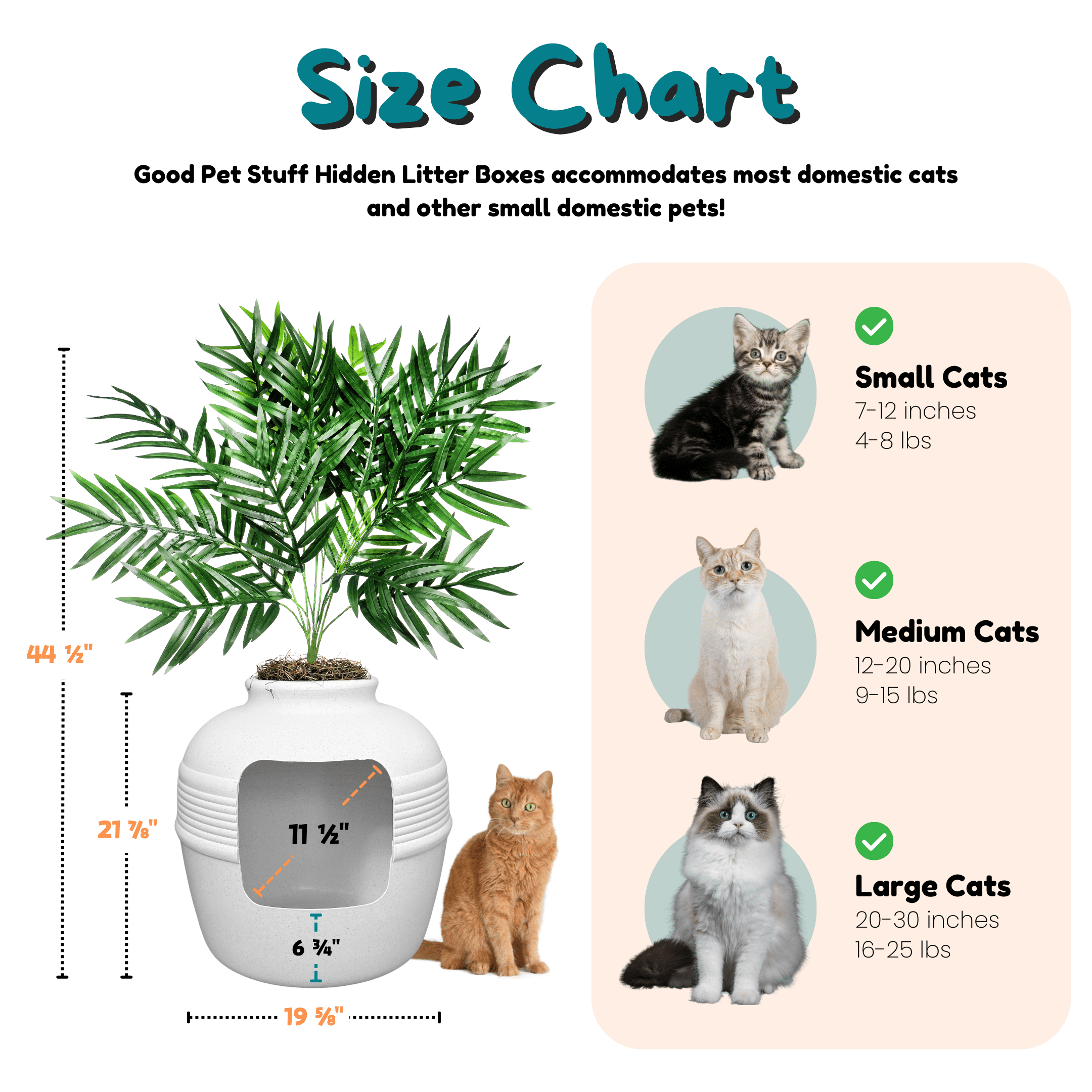 Good Pet Stuff Hidden Cat Litter Box Enclosure with Artificial Plant, Odor Filter System, Original Round Planter, Base Kit, White Birch