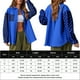 thumbnail image 2 of Chaqueta con botones Chaqueta de manga larga Abrigos al aire libre de moda para mujer Kuymtek Azul T L para Mujer, 2 of 8