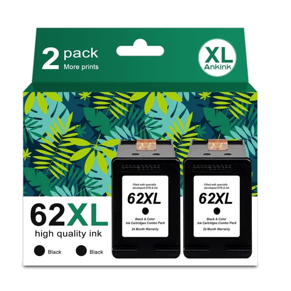 Cartuchos de tinta Ankink 62XL negros de repuesto para HP 5540 5542