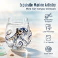 thumbnail image 3 of 3D Handcrafted Marine Animal Themed Glass Cup, 12 Oz Unique Ocean Themed Glassware, Artisanal Drinking Glass, Birthday Christmas Halloween Gifts for Friends, Summerween Party Supply (Whale), 3 of 10