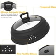 thumbnail image 4 of Microwave Splatter Cover Vented Glass Splatter Guard Lid with Collapsible Silicone for Food as Pot Cover Plate 10.8 inch for 6 7 8 9 10 inch Plate Bowl, 4 of 10