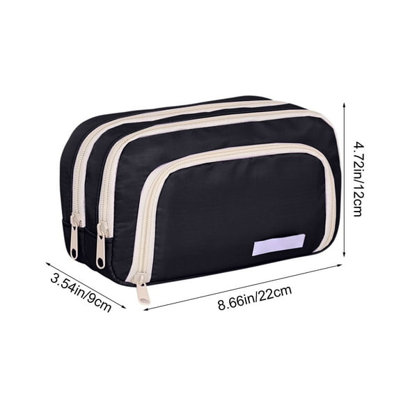 Qiweii Multilayer Large Pencil Pouch Big Pencil Case Big Capacity Aesthetic Pen Cosmetic Bag Pen Stationery Organizer Simple, College Office Home Travel Storage Bag