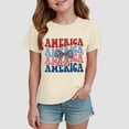 thumbnail image 2 of TOWED22 Boys Girls Graphic 4th of July Shirts Funny American Flag Tshirts Kids Short Sleeve Tees 5-12 Years（Beige,3-4 Y）, 2 of 4