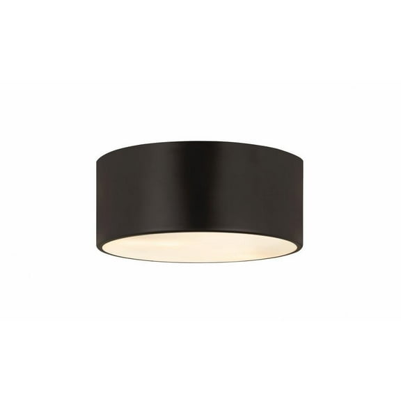 2 Light Flush Mount-Matte Black Finish-Matte Black Shade Color Bailey Street Home 372-Bel-4529388