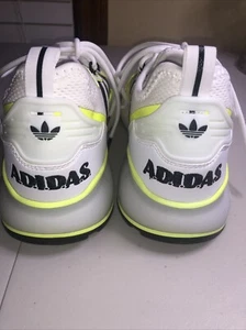Adidas ZX 2K Boost J White & Volt Athletic Training Shoes Sz 6