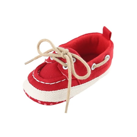

Tenmix Baby Girls Boys Sneakers Lace Up Casual Shoe Soft Sole Crib Shoes First Walkers Loafers Newborn Anti-slip Lightweight Moccasins Red 6-12 months