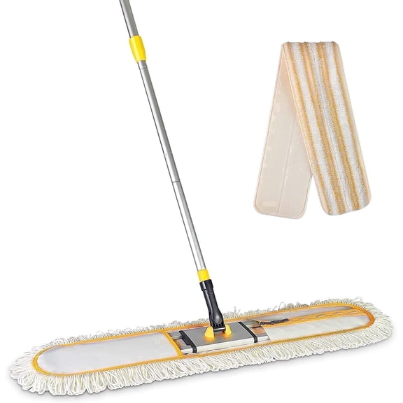 Yocada Microfiber Dust Mop with Telescopic Pole ,for Hardwood, Laminate, Tile & Bamboo Floors ,1Count,Yellow