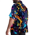 thumbnail image 3 of Note Men's Hawaiian Poplin Casual Printed Button Down Short Summer Beach Shirts, Unisex, 3 of 6