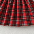 thumbnail image 5 of IVEYRTF Christmas Girls 2 Piece Set Solid Color Bow Cardigan and Sleeveless Collar Plaid Dress Party Outfit Festive Holiday Celebration Attire(Green,3-4 Years), 5 of 9