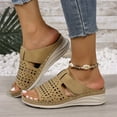 thumbnail image 7 of Viluyesy Women's Wedge Sandals, Open Toe Slip-On Soft Sole Summer Casual Breathable Comfortable Shoes Brown, 7 of 7