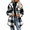 02-Black, variant on Womens Fleece Jackets Casual Mock Neck Plaid Jacket with Pockets Button Up Long Sleeve Outerwear for Womens Winter Fashion Black S