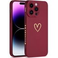 thumbnail image 5 of Compatible with iPhone 14 Pro Max Case for Women with Camera Protection, Luxury Soft Silicone Heart Design Cute Phone Case Shockproof Protective Case for iPhone 14 Pro Max 6.7" (Purple), 5 of 8