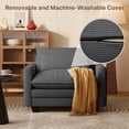 thumbnail image 5 of Cloud Accent Chair with Washable Cover, Noelse Corduroy Single Sofa Chair with Comfy Deep Seat, Modern Armchair with Pillow for Living Room Bedroom, Grey, 5 of 10