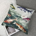 thumbnail image 7 of Fishing Pillow Sham, Retro Fishing Love Theme with Goldfish Herring Bream Bass Salmon Image, Decorative Standard King Size Printed Pillowcase, Multicolor, 7 of 7