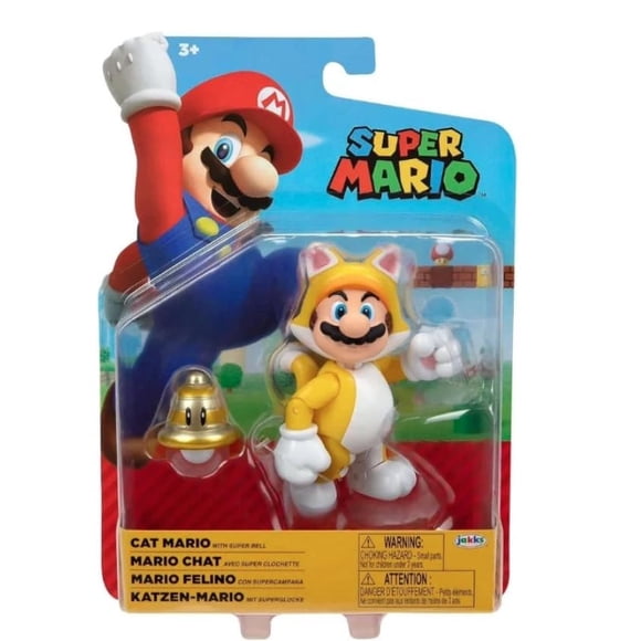 Figura de acción Super Mario Mario Gato 10 cm + Campana