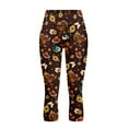 thumbnail image 4 of SCRAWLGOD Thanksgiving High Waisted 3/4 Leggings for Women Tummy Control Stretch Cropped Tights with Pockets Buttery Soft Yoga Pants for Workout Athletic, Sunflower Butterfly Spot Turkey Print, 3XL, 4 of 7