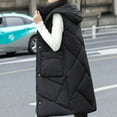 thumbnail image 6 of Gamivast Long Quilted Vest Women with Detachable Hooded Plus Size Stand Collar Sleeveless Padded Jackets Winter Trendy Zip up Coats with Pockets Warm Button Down Outerwear, 6 of 6