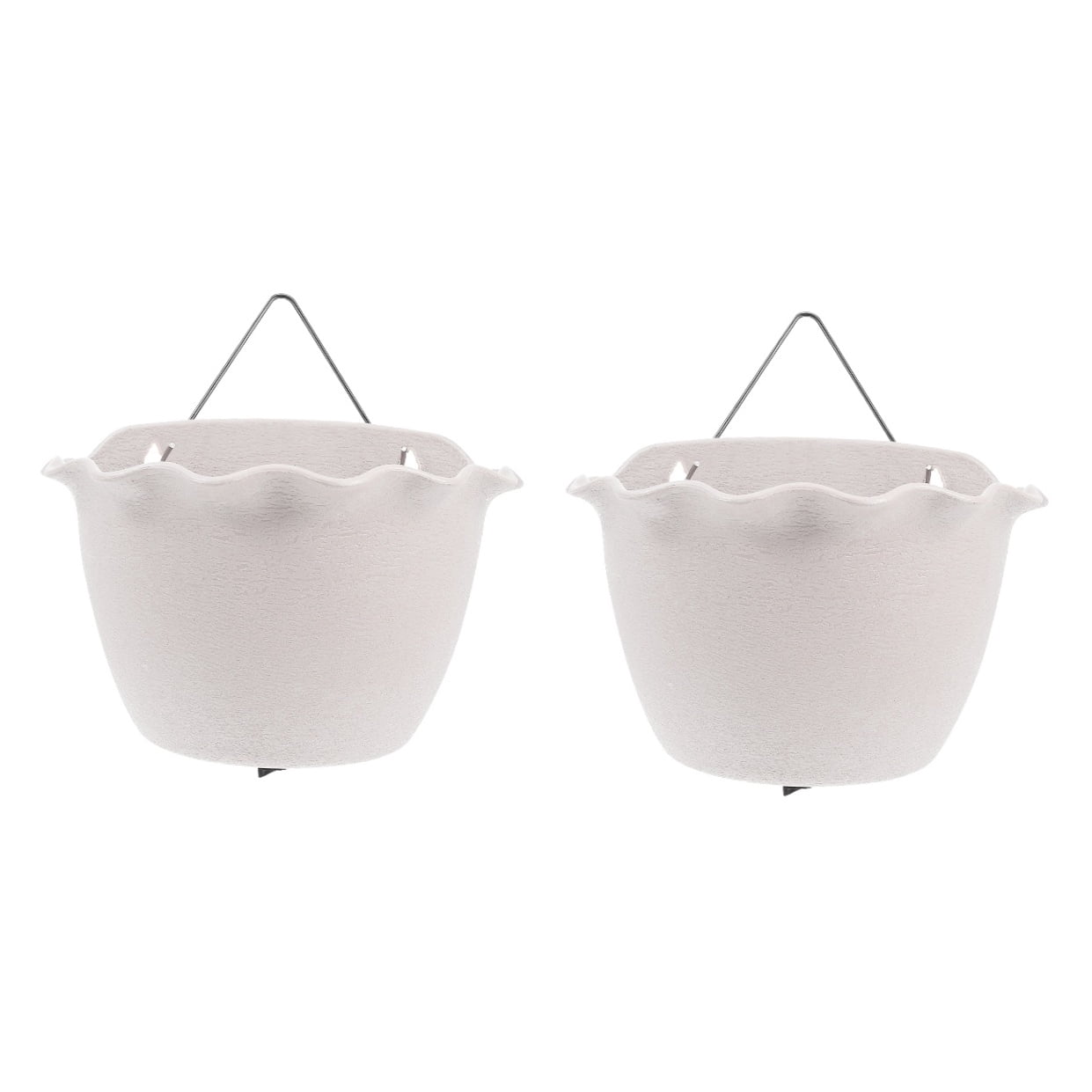 YSNOOWE Sturdy White Plastic Balcony Flower Pot, Adorable Decor for Gardens and Yards 2Pcs