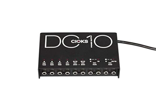 CIOKS DC10 9V, 12V, 15V DC Regulated Professional Power Supply with 8 Isolated Sections and 16 Flex Cables for Effect Pedals - Compatible with TC Electronic Nova, Radial Tonebone, Eventides, and more