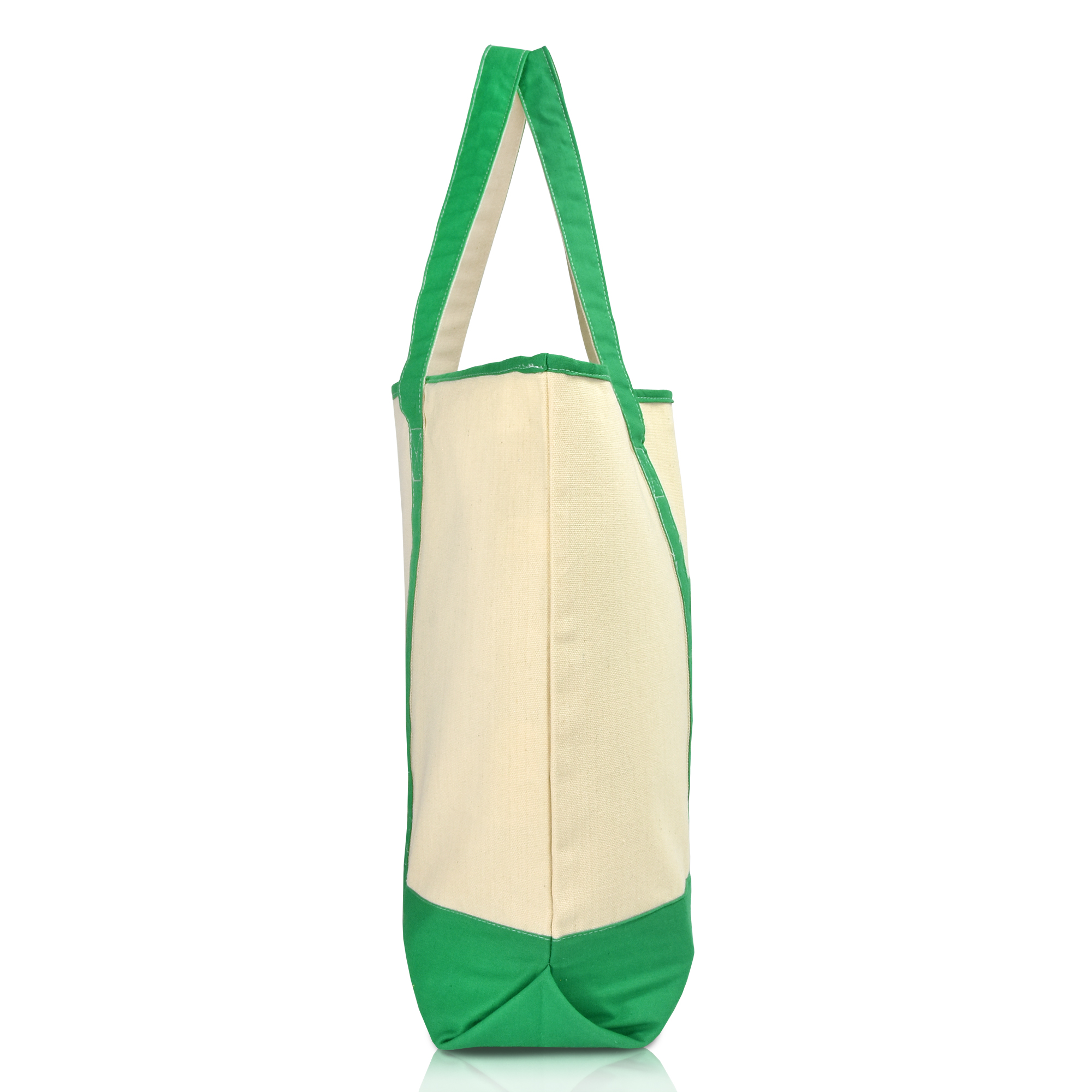 DALIX 22" Open Top Deluxe Tote Bag with Outer Pocket in Dark Green - image 2 of 5