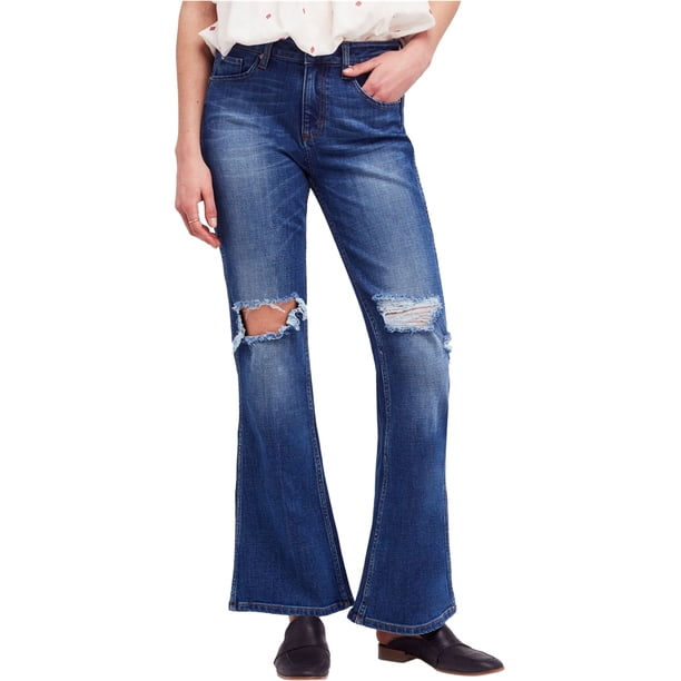 Free People Womens Authentic Flared Jeans, Azul, 24