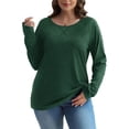 thumbnail image 6 of HomeDM Womens Sweatshirts Long Sleeve Shirts Solid Color Casual Crewneck Tops Basic Tee Fall Trendy Outfits, 6 of 9