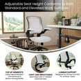 thumbnail image 2 of Mid-Back White Mesh Ergonomic Drafting Chair with Adjustable Foot Ring and Flip-Up Arms, 2 of 9