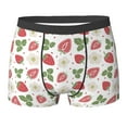 thumbnail image 6 of Men's Boxer Briefs, Cute Flower Strawberry Leaves Soft Comfy Mens Underwear Boxer Briefs Breathable With Widen Waist, 6 of 7