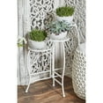 thumbnail image 3 of DecMode 21" x 15" x 24" 3 Tier White Metal Floral Plantstand, 3 of 15