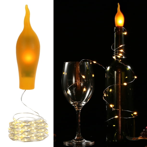 leyfeng Luces de botella 2 metros 23 LED Tapón de botella Luces de cadena Lámpara de botella de vino IP65 a prueba de agua