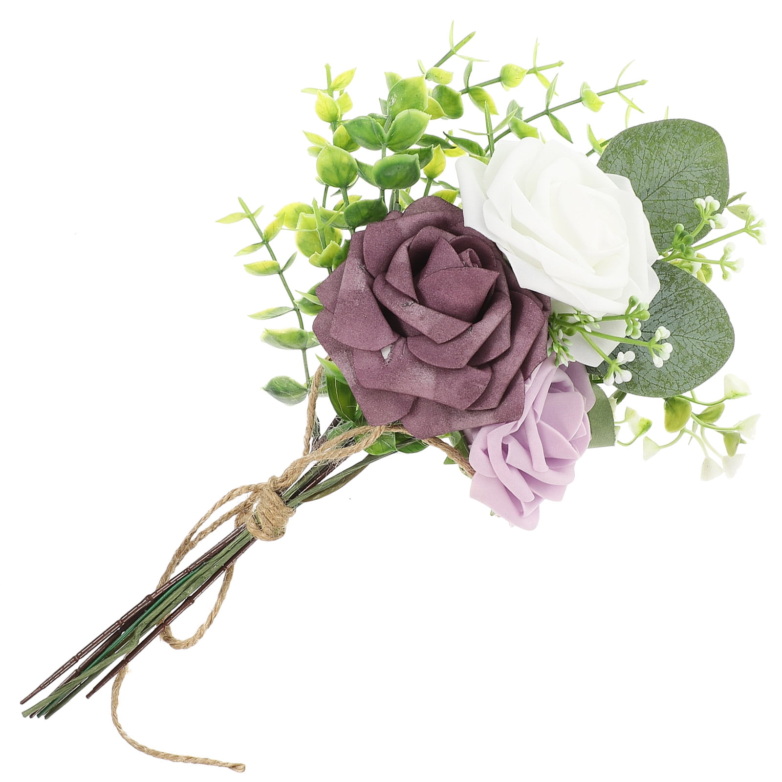 LOLIPPYY 1Pcs Artificial Flowers Wedding Bouquet Violet Satin for Home Decoration Use