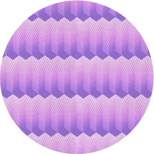 Ahgly Tapis Rond Lavable en Machine Intérieur Transitionnel Heliotrope Violet, 6 Pieds Rond