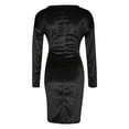 thumbnail image 5 of gakvbuo Fall Dresses for Women 2022 Plus Size Wrap Dresses for Women Wedding Guest Long Sleeve V Neck Slim Fitted Ruched Cocktail Party Short Dress Mini Dress, 5 of 5